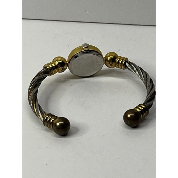 Sukura Quartz Womens Watch Twisted Cable Band Silver Gold Tone Not Working - Picture 5 of 13